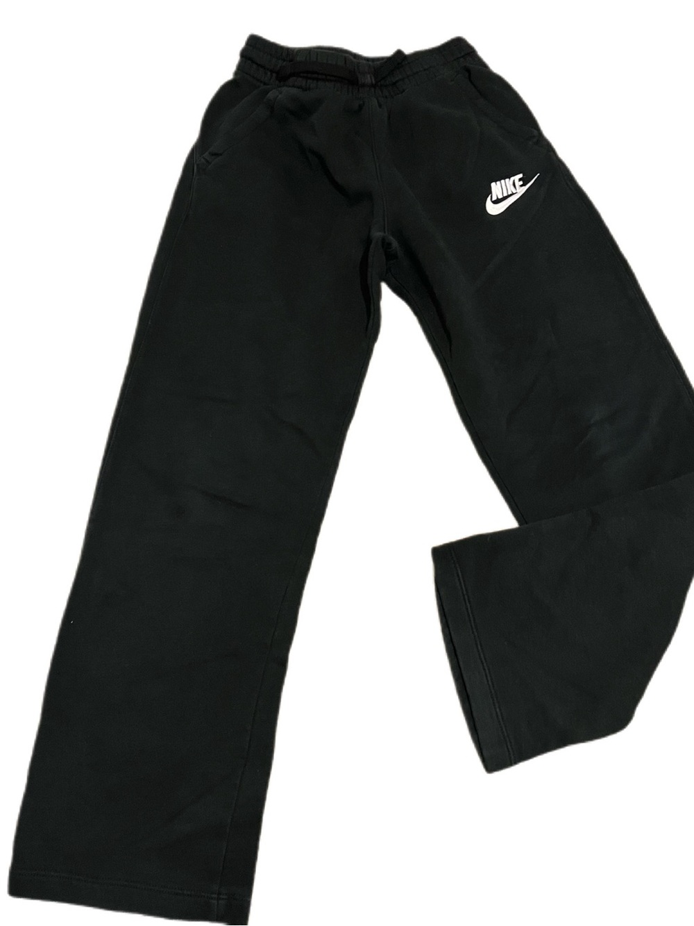 Nike Black Kids Sweatpants with White Swoosh